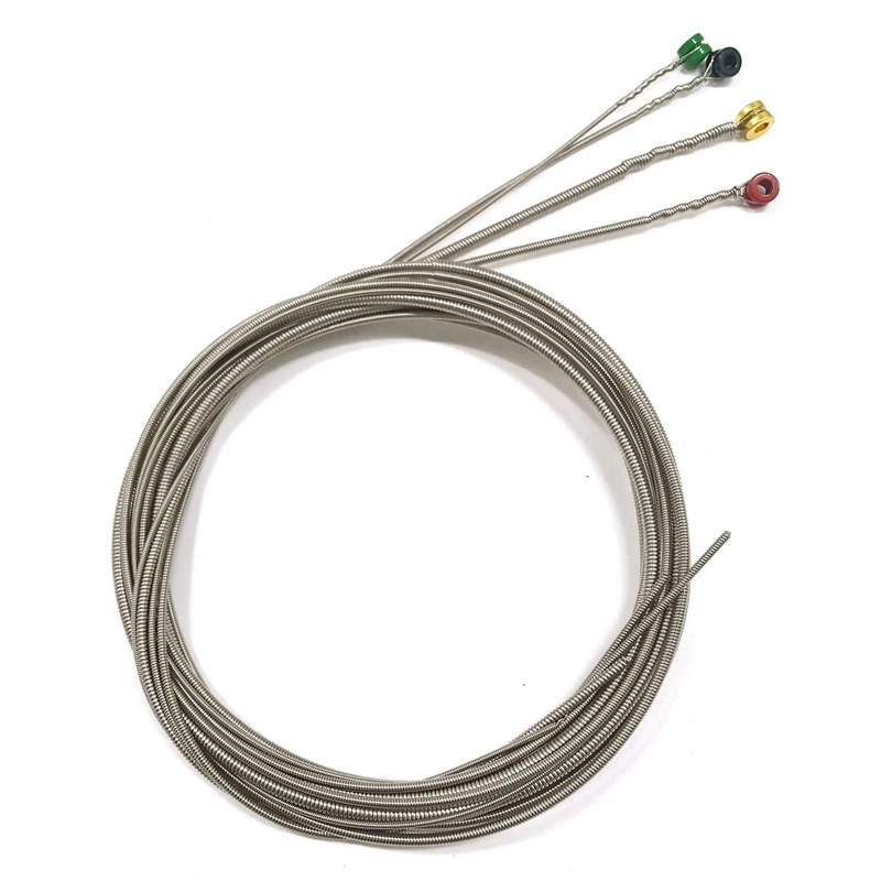 

Set of 4 Steel Strings Color Head Silver Strings for 4 String Bass Guitar Replacement Durable