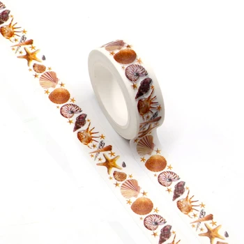 

NEW 10pcs/lot Decorative Shell Starfish Washi Tapes DIY Scrapbooking Planner Adhesive Masking Tape Kawaii Stationery Wholesale