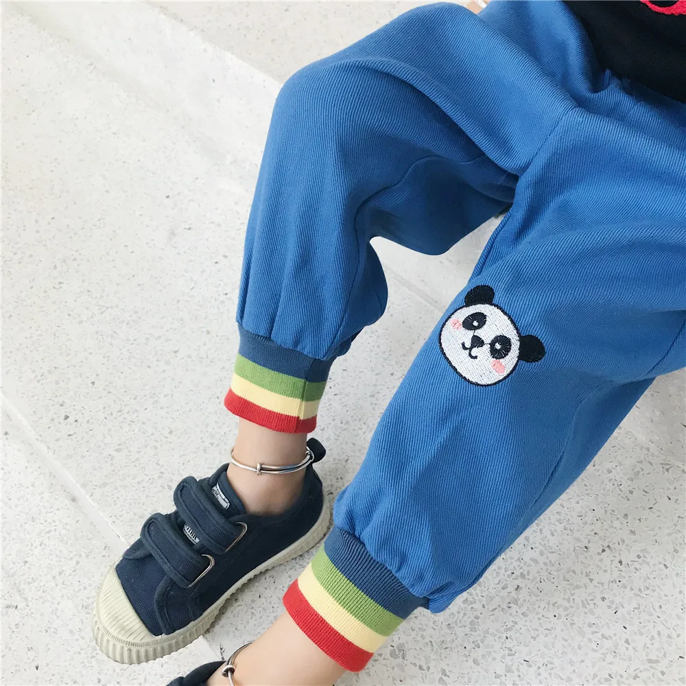 Tonytaobaby/осенне-зимняя одежда новая детская одежда модные штаны с героями мультфильмов штаны для девочек штаны для малышей шаровары для мальчиков