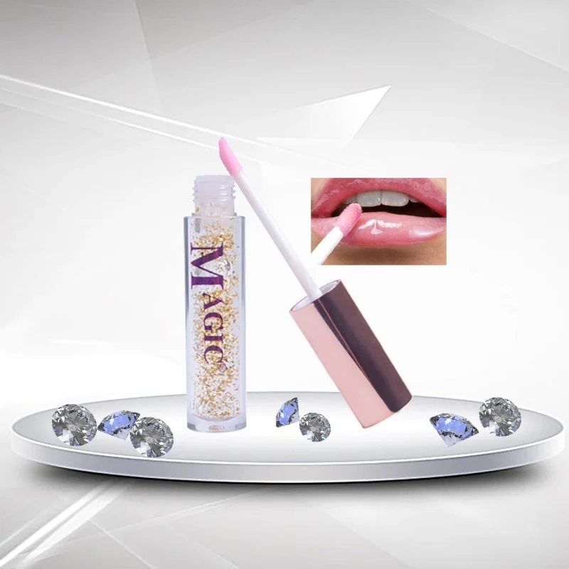 Warming lipstick magic temperature changed color Strawberry color lip balm moisturizing and lasting ladies crystal lip gloss