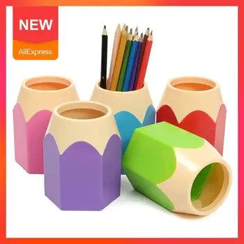 

New Pencil Shaped Make Up Brush Pen Holder Pot Office Stationery Organizer School Supplies Storage E1T1