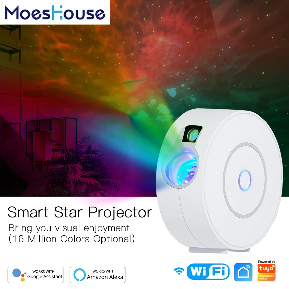 Проектор Лазерный Tuya Smart Star Wi-Fi проектор звездного неба галактика Ночной свет Led