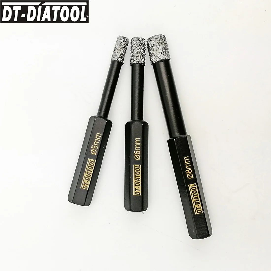 

DT-DIATOOL 3 шт./компл. диаметр 5 + 6 + 8 мм сухие вакуумные алмазные сверла с шестигранным хвостовиком гранитная мраморная плитка сверлильная пила для отверстий