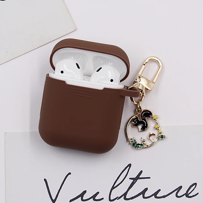 A6 For Airpods Case Rabbit beer fruit Bluetooth Wireless Protective Cover For AirPods Silicone Charging Box Case beautiful Keychain - Цвет: A6