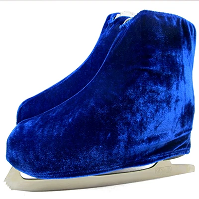 Одна пара коньков Фигурное катание обувь Бархатная крышка роликовые коньки анти грязная байковая эластичная анти шлифовка для детей и взрослых - Цвет: Blue M EUR34-39