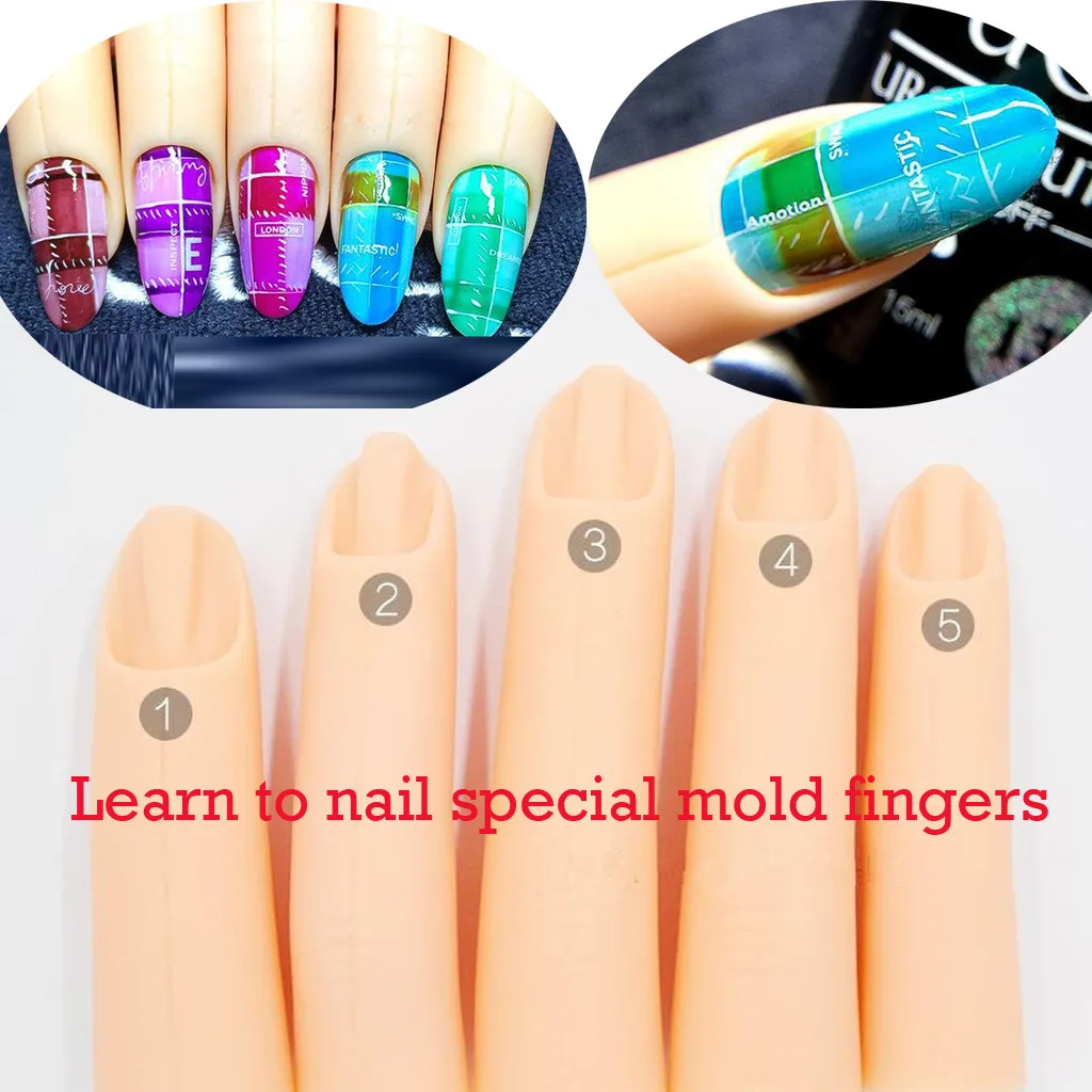 5PCS/10PCS Practice Fake Finger For DIY Nails Art Model Hand Manicure Nail Training Fingers A23#30 | Красота и здоровье