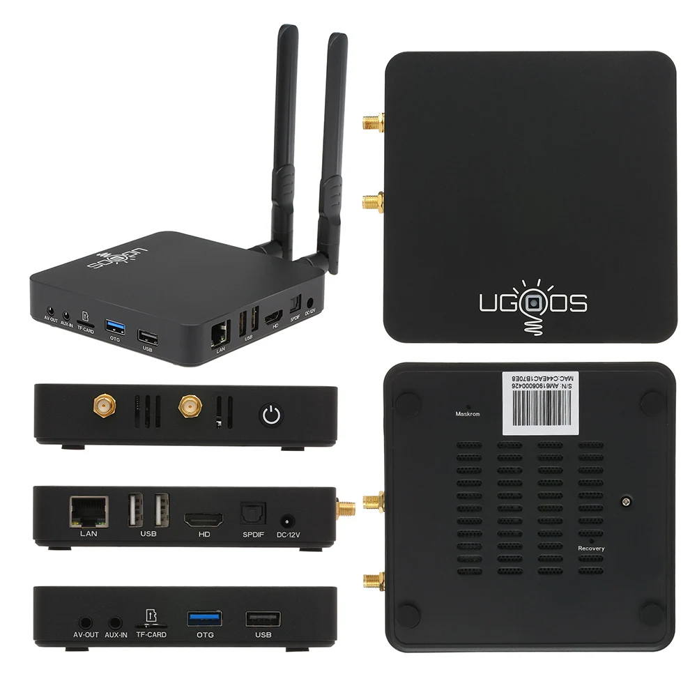 UGOOS AM6 Plus Amlogic Smart Android 9 0 ТВ приставка DDR4 4 ГБ ОЗУ 32 Гб ПЗУ 2 4G 5G WiFi 1000 м LAN Bluetooth 4K HD