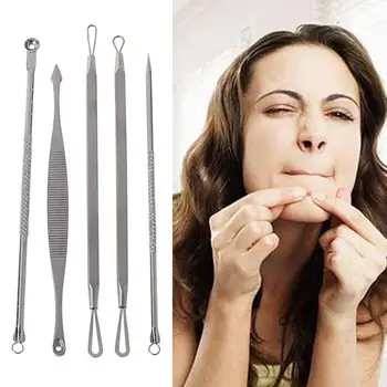 

8Pcs/set Blackhead Acne Needles Tweezer Remover Set Stainless Steel Pimple Removal Popper Tool Face Skin Care Kit