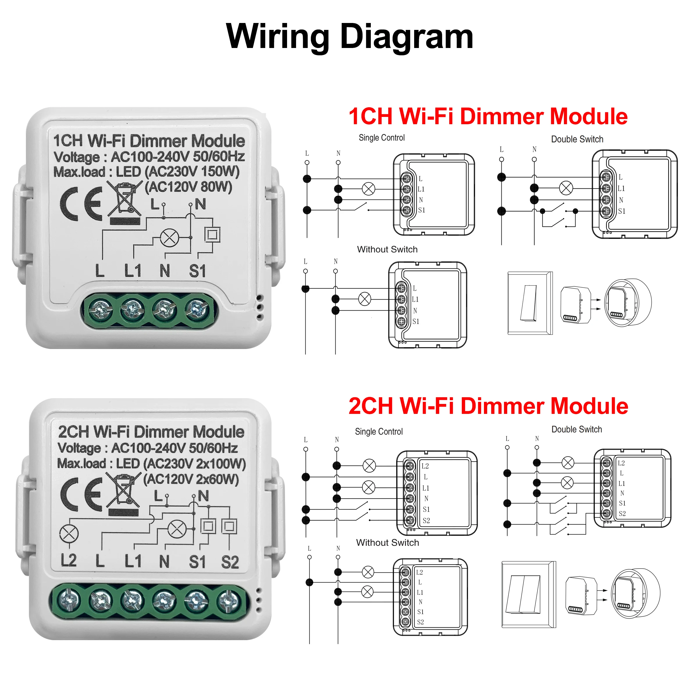 Girier-módulo Interruptor Tuya Wifi Inteligente Dimmer Light Way Control Interruptor Regulável Funciona com Alexa Google Home Gang Gang - Image 3