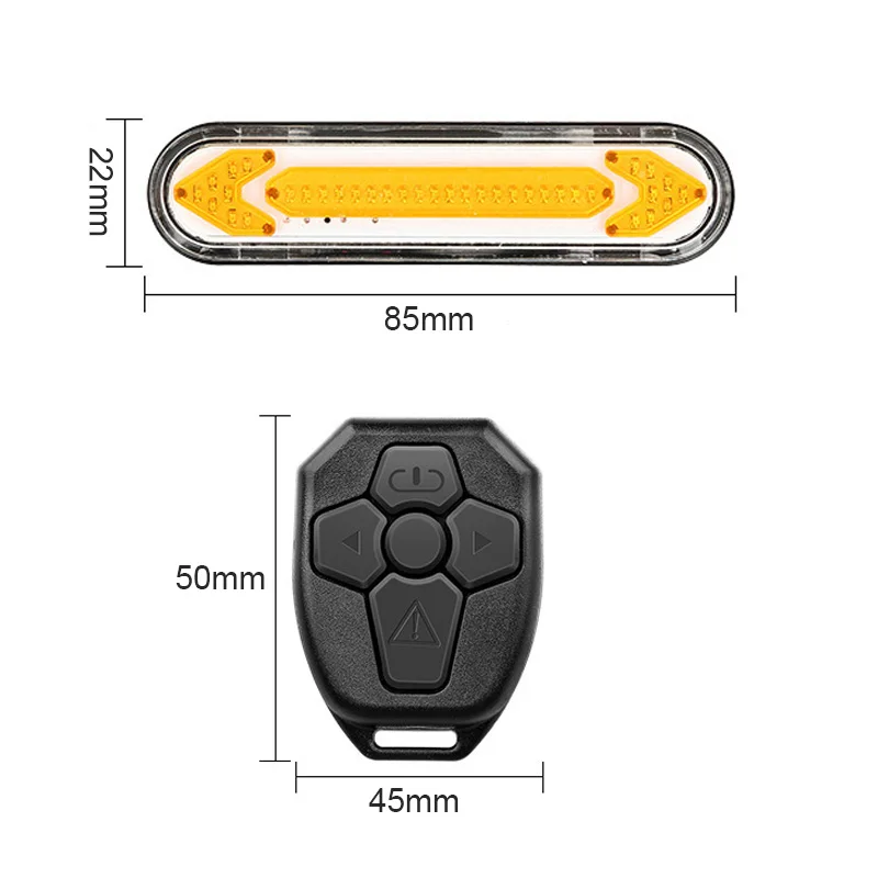 Wireless Remote Control Bicycle Turn Signal Red Yellow LED Road Mountain Bike Light Cycling Taillight Safety Warning Rear Lamp