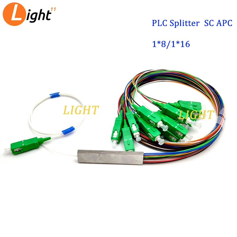 

10PCS SC/APC Fiber Optic PLC Splitter 1X8 1X16 Mini Module 0.9 1m with Connector Free Shipping