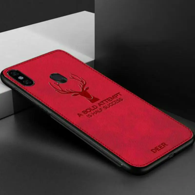 Красный Чехол из ткани ТПУ с оленем для Xiaomi mi A3 lite CC9E 9T Red mi Note 8 7 6 5 Pro S2 7A 6A 5plus 4X противоударный чехол Fundas - Цвет: Красный