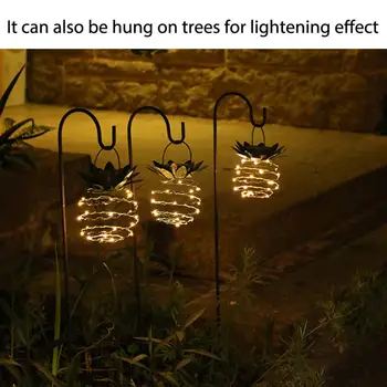 

Solar Pineapple Lamp Garden Courtyard Waterproof Decorative Copper Wire Lamp Portable Automatic Energy-saving Iron Night Light