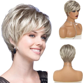 

Your BeautyShort Blonde Wig Light Brown Bob Wigs For Beautiful Women Perruque Heat Resistant Fiber Daily False Hair StraightWigs