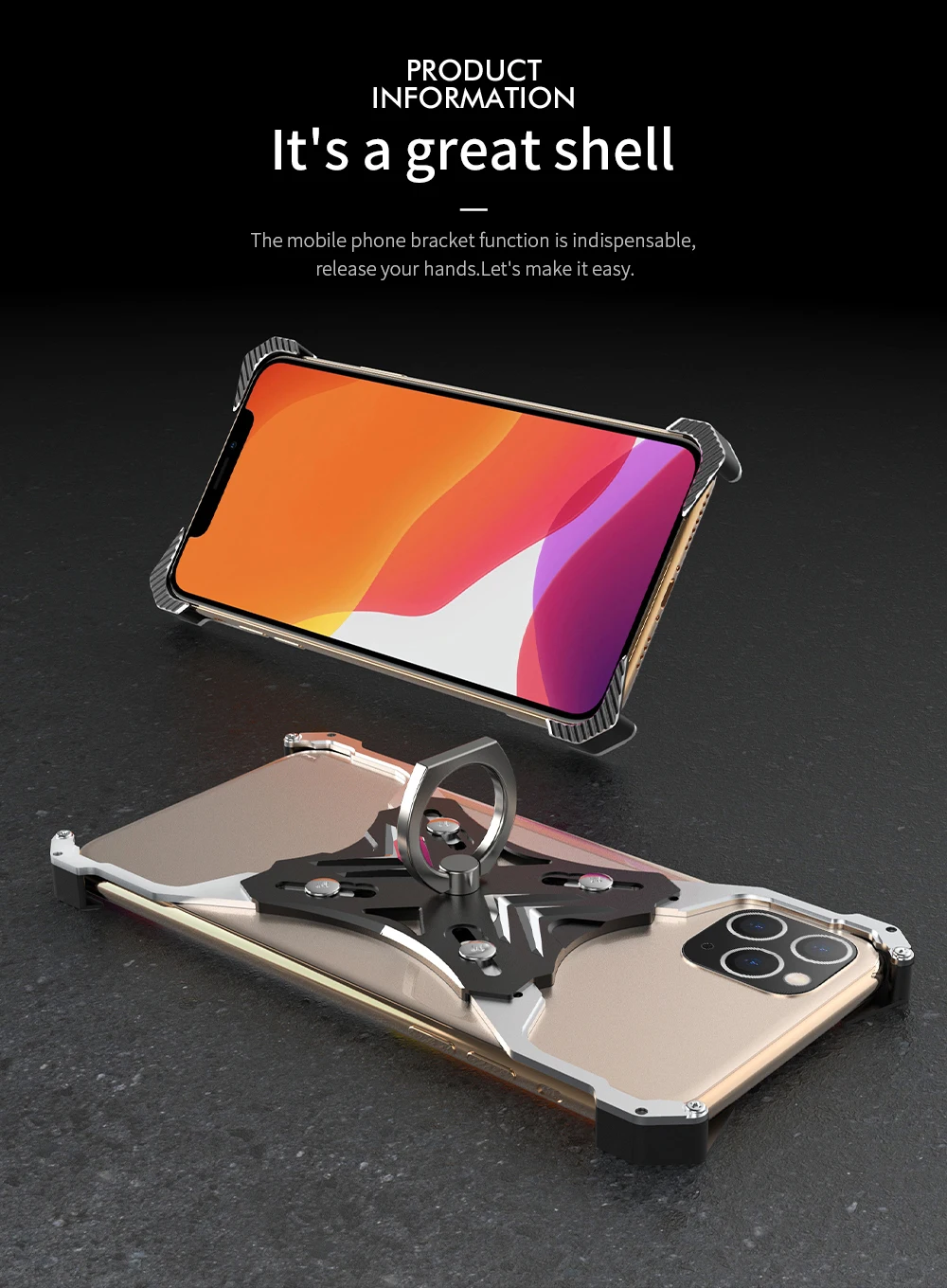 Для Apple iphone 11 Pro Max X XS XR MAX 6S 7 8 Plus чехол 3D алюминиевая металлическая рамка кольцо держатель Броня защитный задний Чехол для телефона