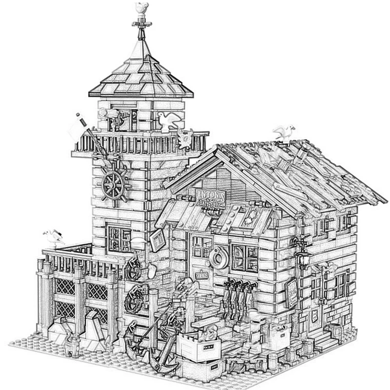 

In Stock 16050 The Old Fishing Store 2109pcs City Creator Street View MOC Model Building Blocks Compatible with 21310 SY1147