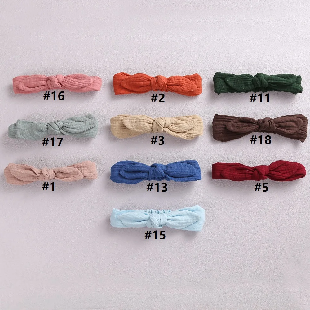 Kaninchen Ohren Baby Mädchen Stirnband Elastische Mädchen Haarband Neugeborenen Baby Bogen Stirnbänder Bowknot Haar Zubehör – Detail 2