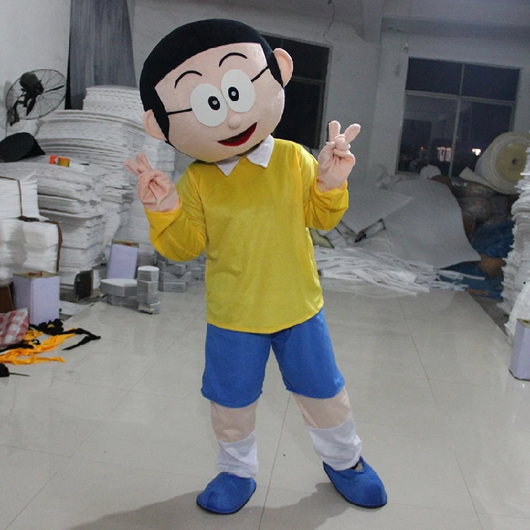 Костюм талисмана Doraemon Nobita, костюм персонажа мультфильма Nobi Boy, маскарадный карнавальный костюм персонажа, подарок на день рождения, Хэллоуин