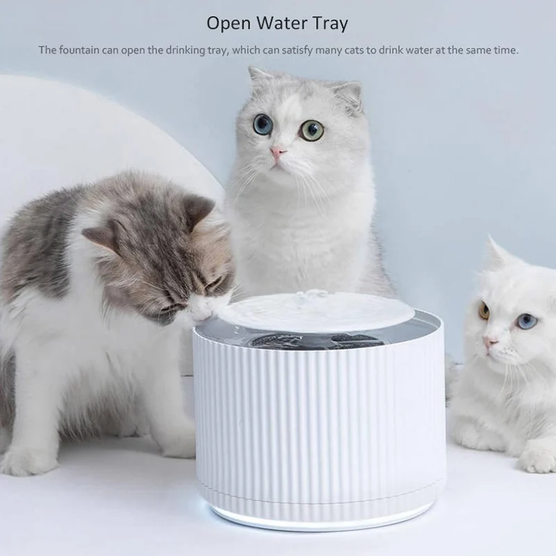 Smart Cat Pet Automatic Water Dispenser Water Purifier 5 Layer Filter 360 Degree Open Drinking Tray Animal Drinking Fountain