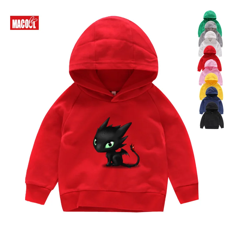 

Boys Girls How To Train Your Dragon Toothless Cartoon Print Hoodies Sweatshirts Kids Funny Winter White Long Sleeves Hoodies