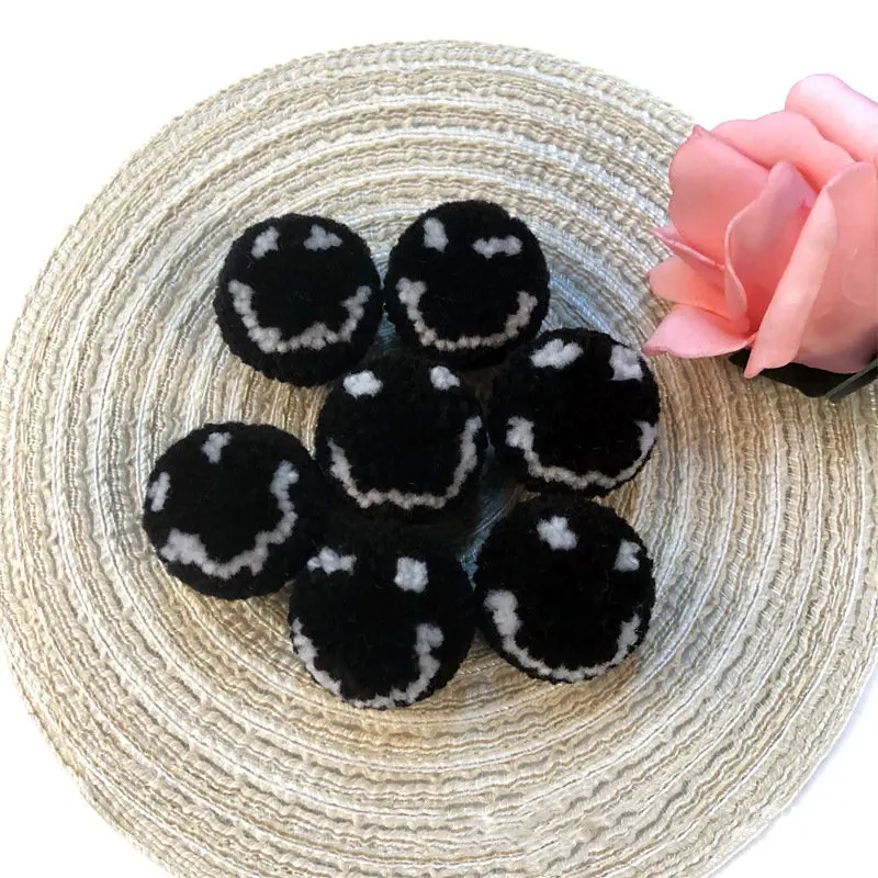 20 шт./пакет улыбающееся лицо мини Pom помпоны Домашние DIY декоративные принадлежности Экспрессия шары помпоны ручной работы художественные материалы 3 см - Цвет: Black