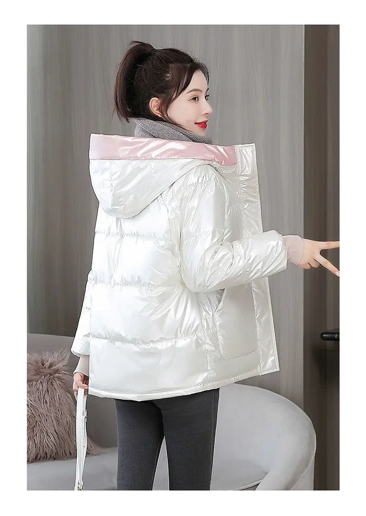 Winter Jacket Women 2021 New Glossy Down Cotton Coat Winter Warm Down Jacket Parkas Thick Warm Cotton-Padded Coat Outwear Female Winter Jacket Women 2021 New Glossy Down Cotton Coat Winter Warm Down Jacket Parkas Thick Warm Cotton-Padded Coat Outwear Female