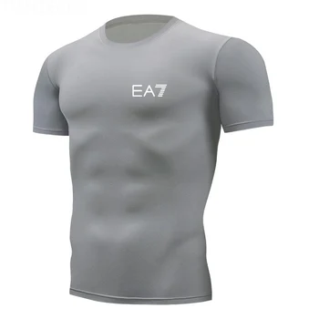 

Men's fitness sport t shirt short sleeve jogging shirt men training tshirts tops sports compression quick drying Running t-shirt