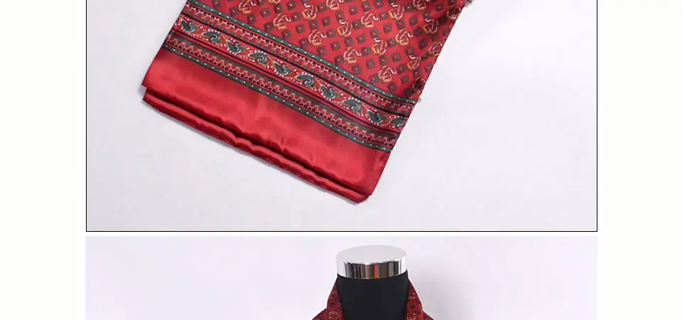 [BYSIFA] Black Red Long Scarves For Men Fashion Accessories Male Pure Silk Scarf Cravat Winter Flowers Pattern Scarf 160*26cm head wraps for men