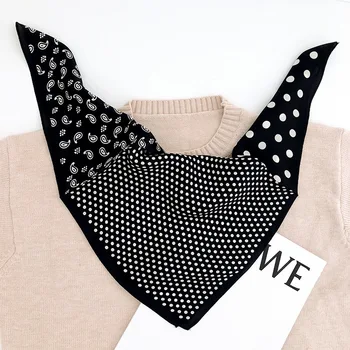 

Brand 100% Mulberry Silk Scarf Women Neck Hair Foulard Square Small Headband Fashion Print Neckerchief Scarves Bandana Hijab