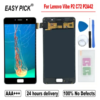 

For Lenovo Vibe P2 P2C72 P2A42 C72 LCD Display Touch Screen Digitizer Assembly Frame For Lenovo Vibe P2 Dual Sim LCD Screen