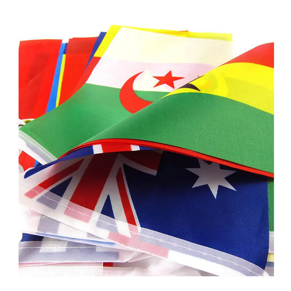zwjflagshow world bunting flag 14*21cm 20*30cm 100 200PCS Football Soccer National Flag Country World Banner Bunting String Flag - Image 2