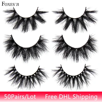 

FOXESJI 50Pairs/lot Lashes Mink Eyelashes Bulk Wholesale Fluffy Volume Soft Wispy 3D Mink Lashes Eyelash Full False Eyelashes
