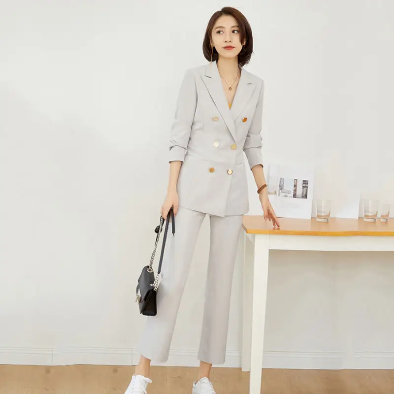 2020 new spring and summer suit women's suit temperament slim slimming work clothes OL professional suit two-piece suit