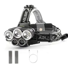 LED Headlamp Strong Light Super Bright Head-Mounted Flashlight Rechargeable 3000LM Ultra Bright Night Fishing Headlight 5 LED