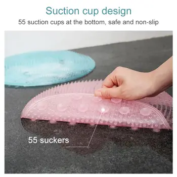 

Non-Slip Silicone Mat Bathroom Floor Massage Exfoliation Suction Cups Shower Pad massage shower mat,