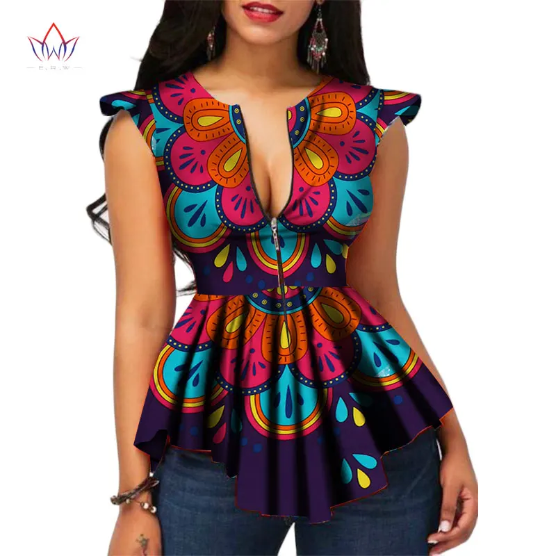 BRW, Африканский стиль, женская современная мода, женские топы, Дашики, Африканский принт, топы, рубашка размера плюс M-6XL, женская одежда WY2556 - Цвет: 13
