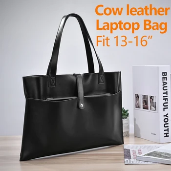 

Genuine Leather Men Laptop Bag For Macbook 13 15 16 inch Business Computer Bag for Huawei Notebook Case Handbag Briefcase Bags