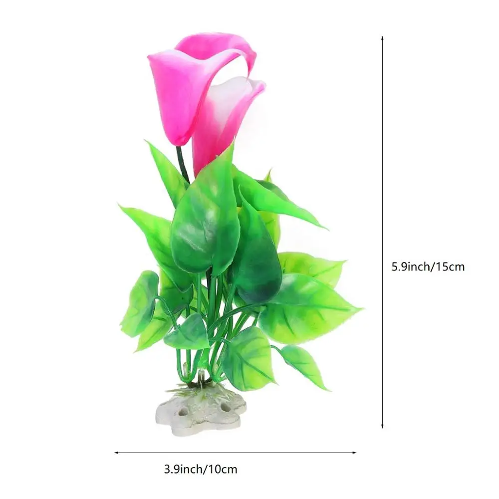 1 шт., яркие водные растения, искусственные Подводные пластиковые цветы для аквариума, украшения для аквариума, аксессуары, 2 цвета