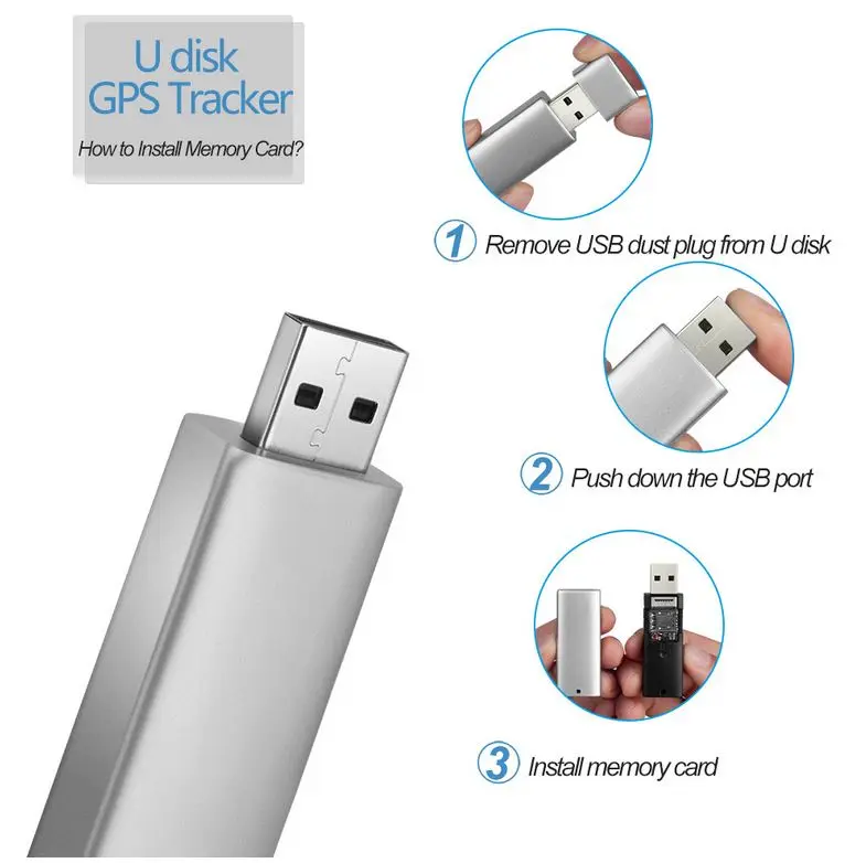 GPS Tracker U Disk mini shape Voice record Locator Devices Personal Positioning Anti-Lost APP GPS Tracker