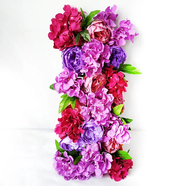 Artificial Peony Rose Hydrangea Row Wedding Background Fake Flower Wall Decoration DIY Combination Wedding Arch Arrangement Rose red