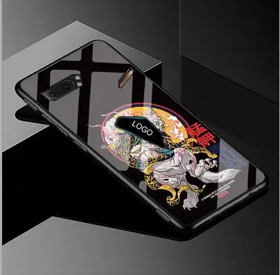 Слоновая кость Чехол для Asus ROG Phone2 ZS660KL из закаленного стекла с мультипликационным рисунком из мягкого силикона с узором чехол для ASUS ROG Gaming Phone 2 задняя крышка - Цвет: Слоновая кость