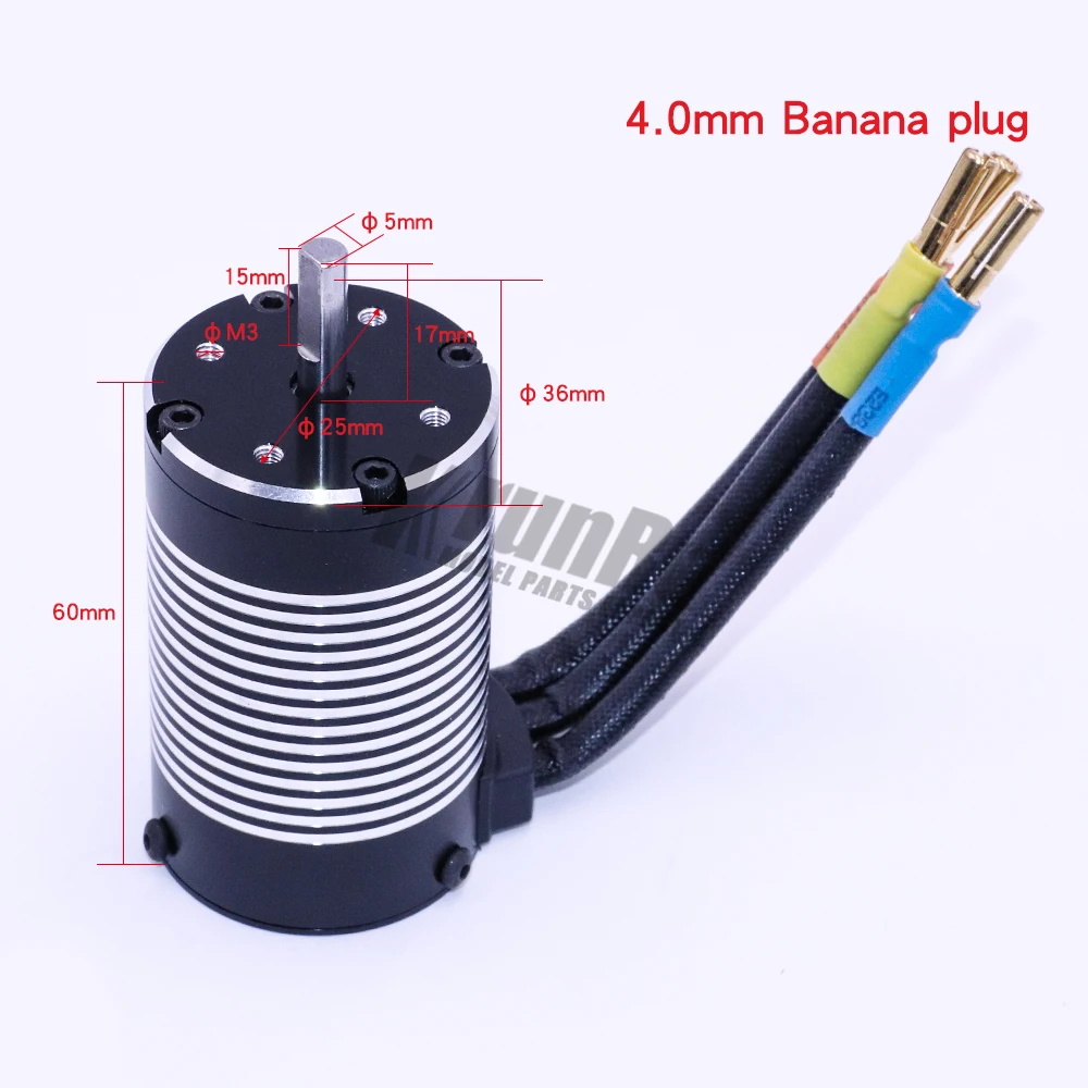 KrunRc 3660 Бесколлекторный двигатель Водонепроницаемый Бессенсорное 1/8 1/10 RC автомобильная часть 3800/3300/2600KV