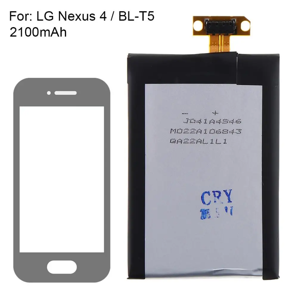 BL-T5 3,8 V 2100mAh телефон Встроенный литий-ионный запасной аккумулятор с ячейками батареи PTC защита для E960 Nexus4 E970