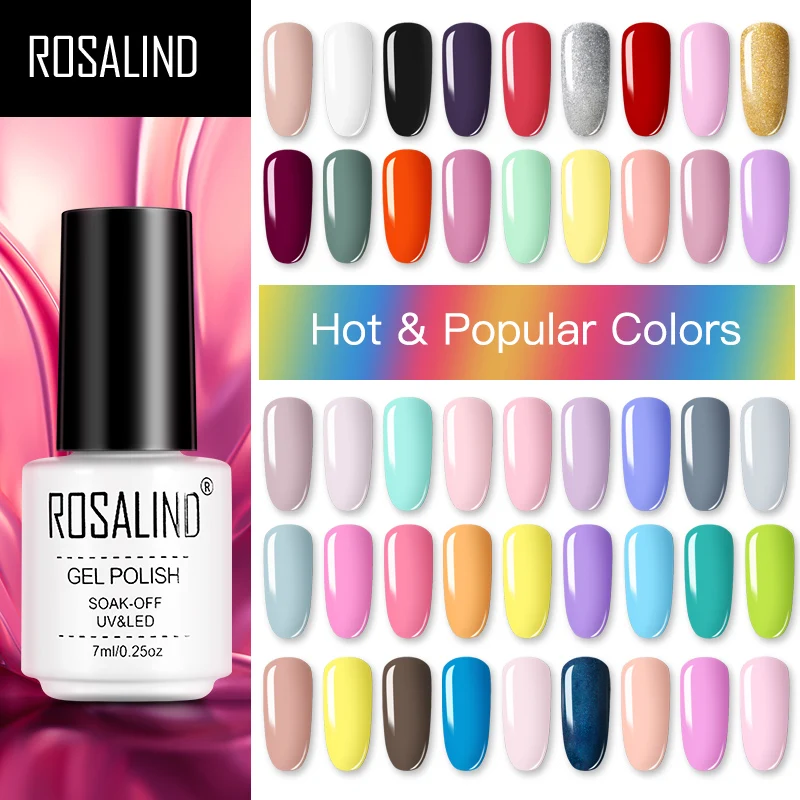 ROSALIND Gel Varnish Set For Manicure Hybrid Nail Art Top Coat Primer|nail gel polish|gel polishcolor nail |