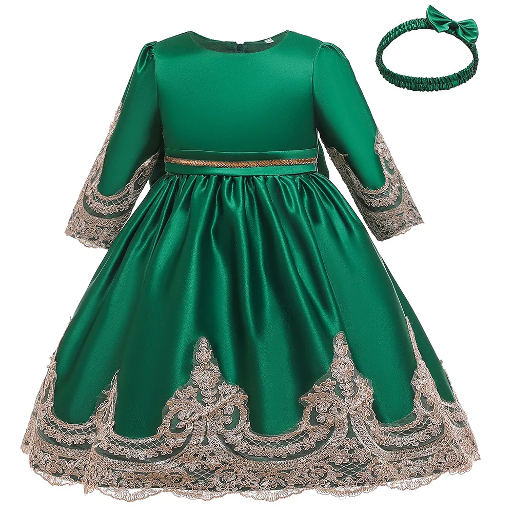 

Lace Flower Girl Dress for Wedding Bohemian Floor Length Ball Gown Kids First Communion Dresses Holy Birthday Party