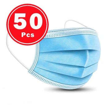 

10/20/50/100pcs Face louth Disposable Mask 3 Layers Filter Dustproof Earloop Non Woven Mouth Mask Send On Order