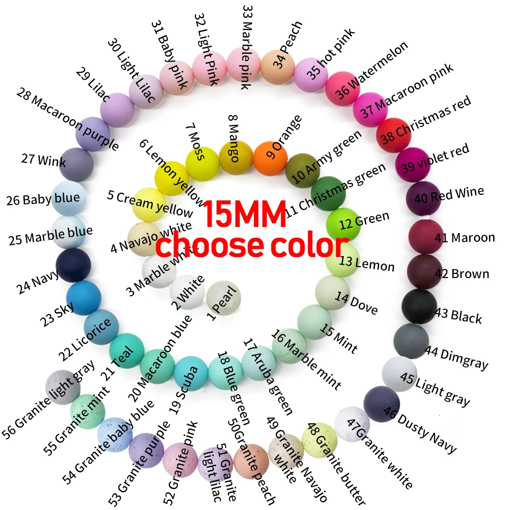 15mm 100pc choose Itymama 100 шт. силиконовые бусины 15 мм 12 мм ребенка режутся зубы Цепочки и ожерелья Еда Класс Прорезыватели для зубов Уход без добавления бисфенола А ювелирные изделия Прорезыватели для зубов - Цвет: 15mm 100pc choose