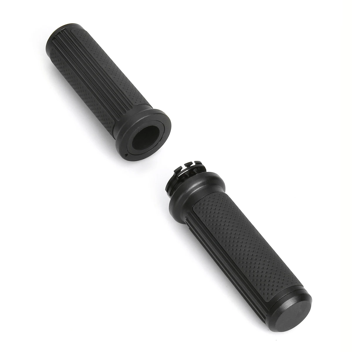 

Black Defiance Hand Grips For Harley Davidson Road King Softail Sportster XL883 XL1200 48 Custom Bobber Chopper
