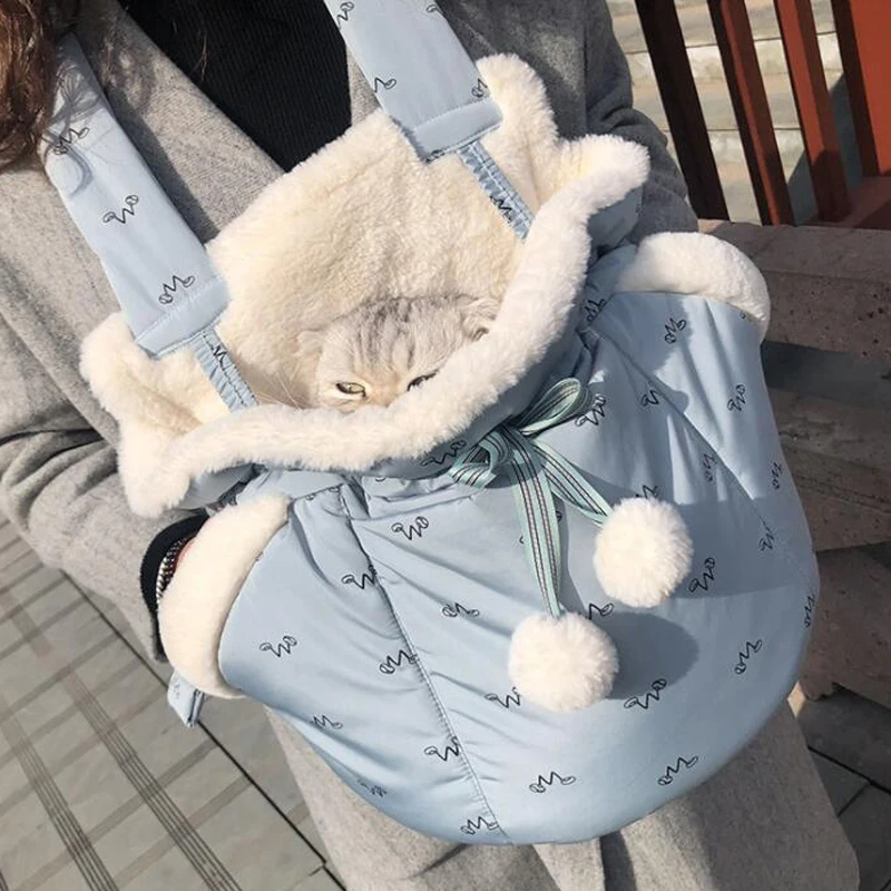 Роскошная сумка для собак, щенков, кошек, сумка для переноски, теплый Рюкзак-переноска для маленькой собаки котята, с поводком для крючка, сумка-переноска для домашних животных
