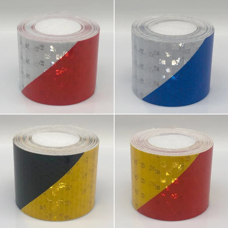 Warning Stickers 5cmx3m Car Reflective Strip Stickers Warning Strip-style Decoration Film Safe Motorcycle Baby Car Reflect Road Safety Tape